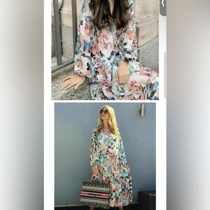 Long Chiffon Airy Dress H&M Floral